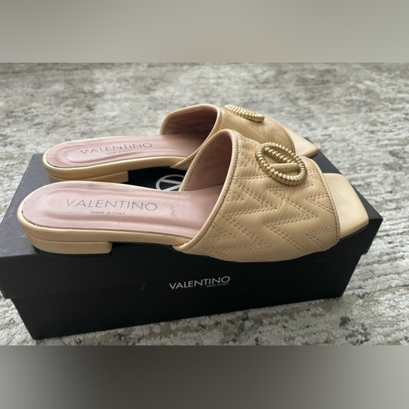 None Shoes - Sold out Mario Valentino Afrodite Quilted Slide Sandals Double Logo